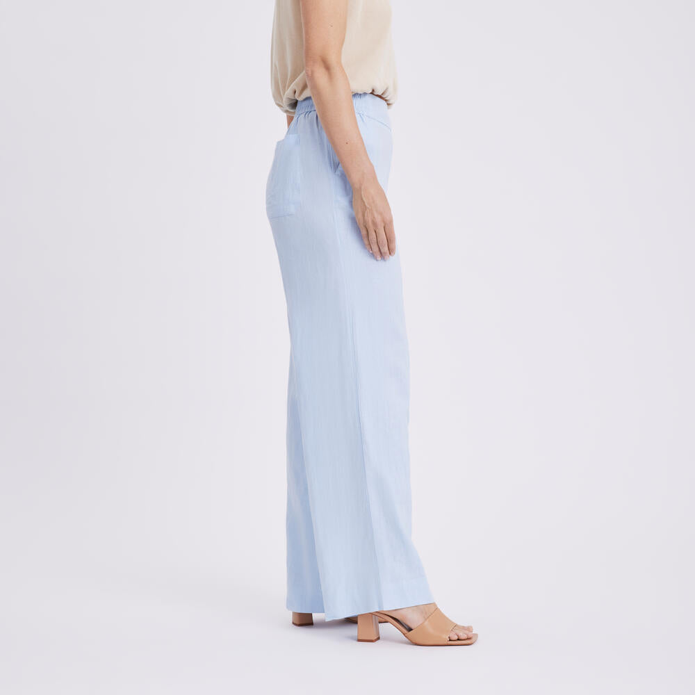 Linea Long hørbukser - Sky Blue